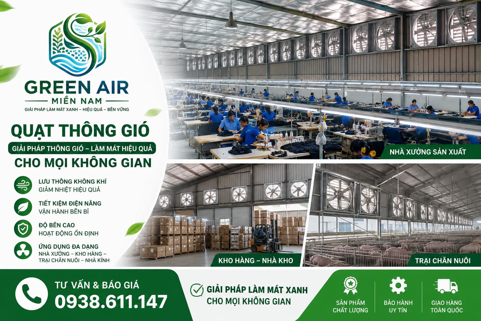 QUẠT THÔNG GIÓ CÔNG NGHIỆP GA-1530 – LƯU LƯỢNG GIÓ CÔNG SUẤT LỚN – GIẢI PHÁP THÔNG GIÓ TỐI ƯU CHO CÔNG TRÌNH QUY MÔ RỘNG